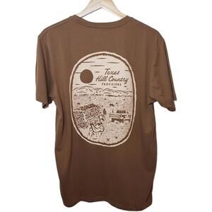 Texas Hill Country Provisions Mens Sz M Brown Feather Grass Western Graphic Tee